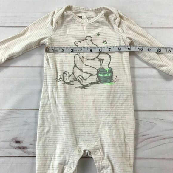 Baby Gap Disney Baby 6-9 months Winnie the Pooh Organic Stripe Footed One-piece - Picture 4 of 11